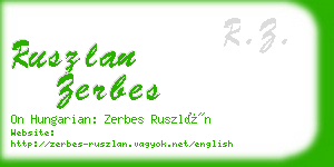 ruszlan zerbes business card